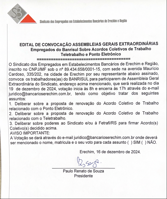 Edital Banri Teletrabalho